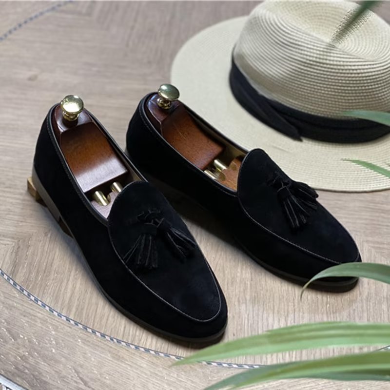 Loafers Suède Instappers Heren - Zwart