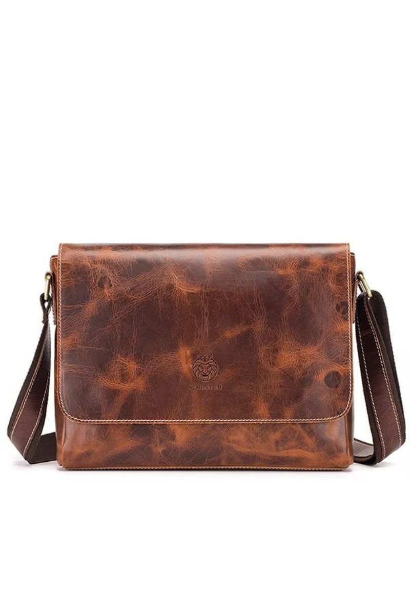 Schoudertassen Heren Aristocrat Urban Leather Portfolio - Bruin