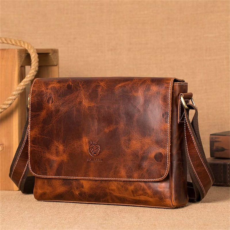 Schoudertassen Heren Aristocrat Urban Leather Portfolio - Bruin