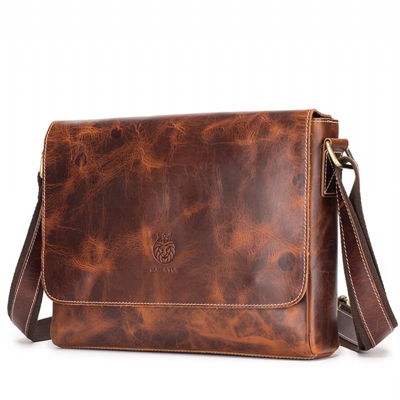 Schoudertassen Heren Aristocrat Urban Leather Portfolio - Bruin