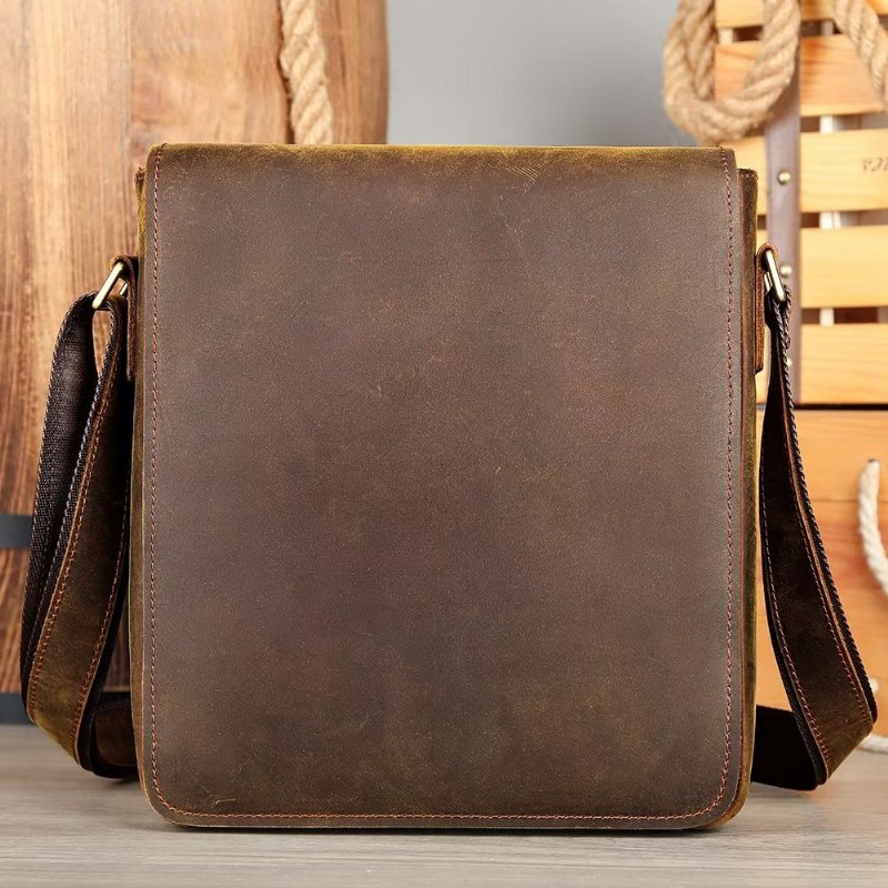 Schoudertassen Heren Crossbody-tas Met Ritssluiting - Bruin