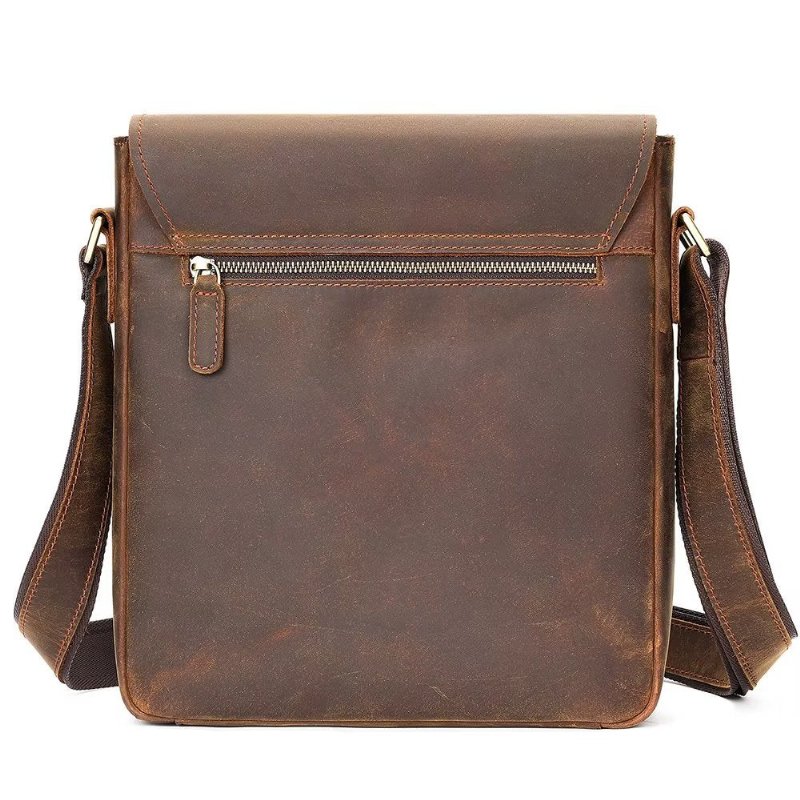 Schoudertassen Heren Crossbody-tas Met Ritssluiting - Bruin