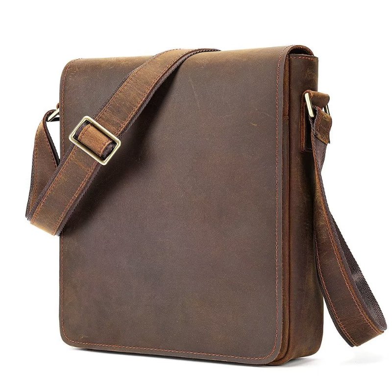 Schoudertassen Heren Crossbody-tas Met Ritssluiting - Bruin