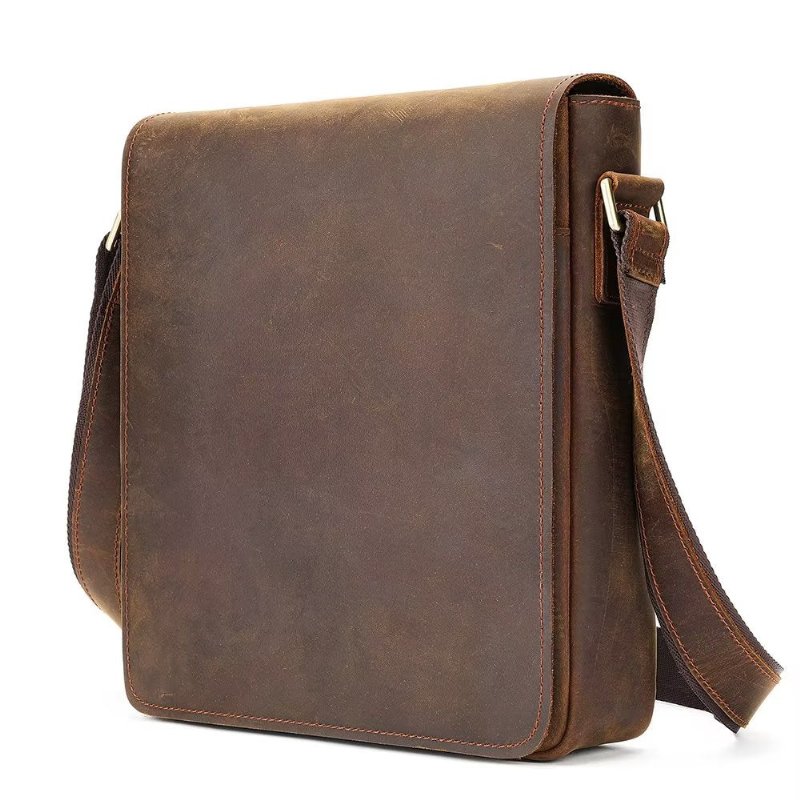 Schoudertassen Heren Crossbody-tas Met Ritssluiting - Bruin