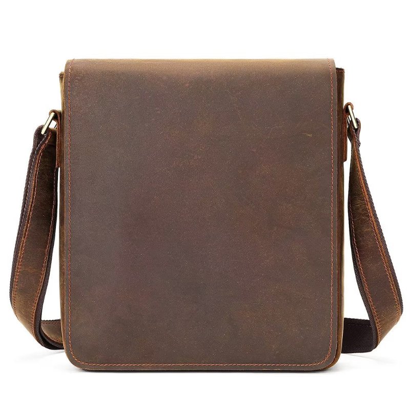 Schoudertassen Heren Crossbody-tas Met Ritssluiting - Bruin