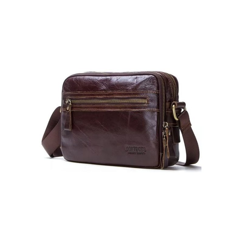 Schoudertassen Heren Elegante Compacte Crossbodytas Crazy Horse-leer