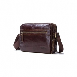 Schoudertassen Heren Elegante Compacte Crossbodytas Crazy Horse-leer