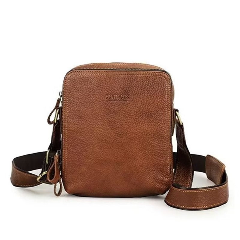 Schoudertassen Heren Elegante Crazy Horse Lederen Robuuste Crossbodytas