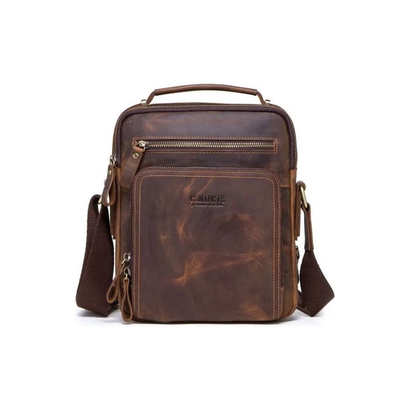 Schoudertassen Heren Elegante Leren Crossbodytas Crazy Horse - Koffie