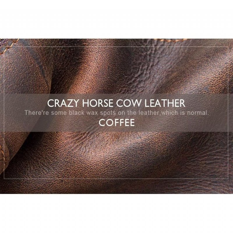 Schoudertassen Heren Elegante Leren Crossbodytas Crazy Horse - Koffie