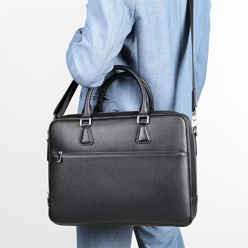 Schoudertassen Heren Executive Elite Leren Tas - Zwart