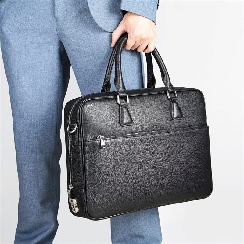 Schoudertassen Heren Executive Elite Leren Tas - Zwart