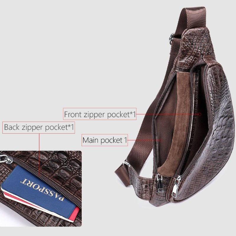 Schoudertassen Heren Exotisch Zadelleer Designer Messenger Bag - Koffie