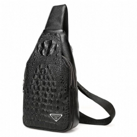 Schoudertassen Heren Exotische Croco-print Sling-rugzak Met Enkele Riem