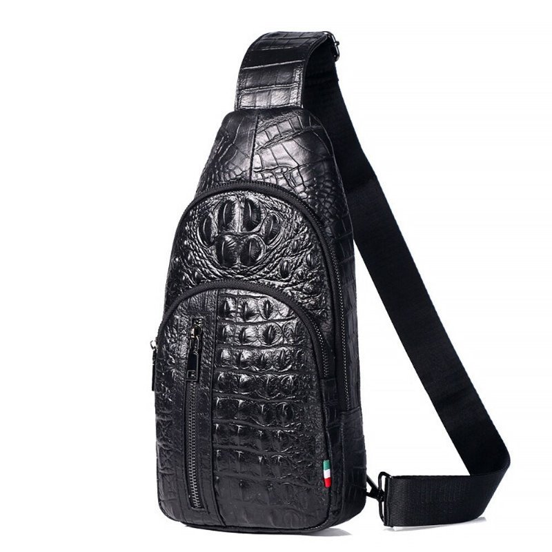 Schoudertassen Heren Leren Crossbody-tas - Zwart