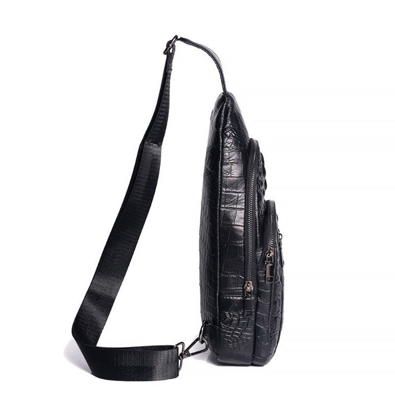 Schoudertassen Heren Leren Crossbody-tas - Zwart