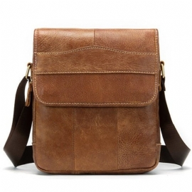 Schoudertassen Heren Leren Crossbody-tas Met Effen Patroon