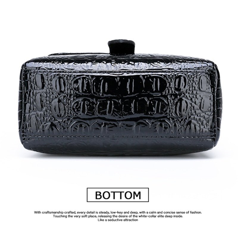 Schoudertassen Heren Luxe Alligator Flap Messenger Bag - Zwart