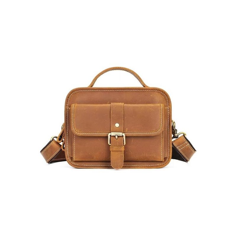 Schoudertassen Heren Luxe Compacte Crossbodytas Echt Leer Met Klep