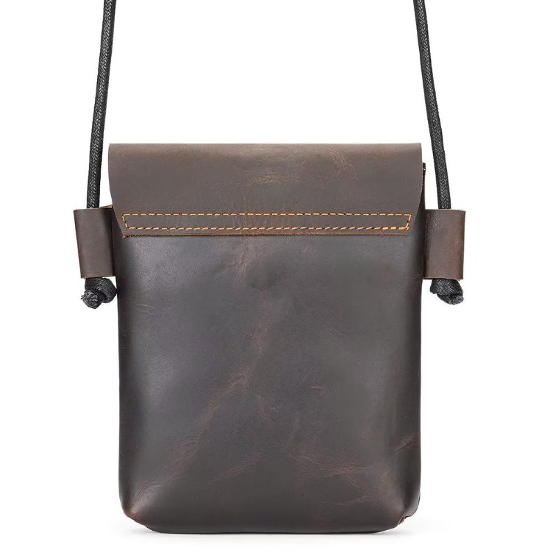 Schoudertassen Heren Luxe Crazy Horse Leren Crossbodytas - Koffie