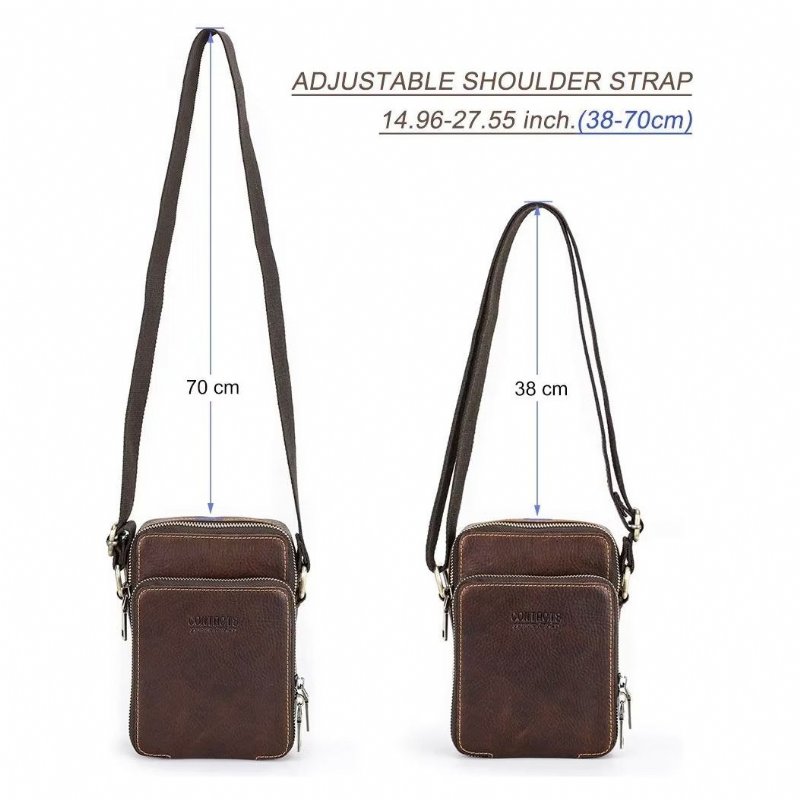 Schoudertassen Heren Luxe Crossbody-tas Crazy Horse-collectie - Koffie