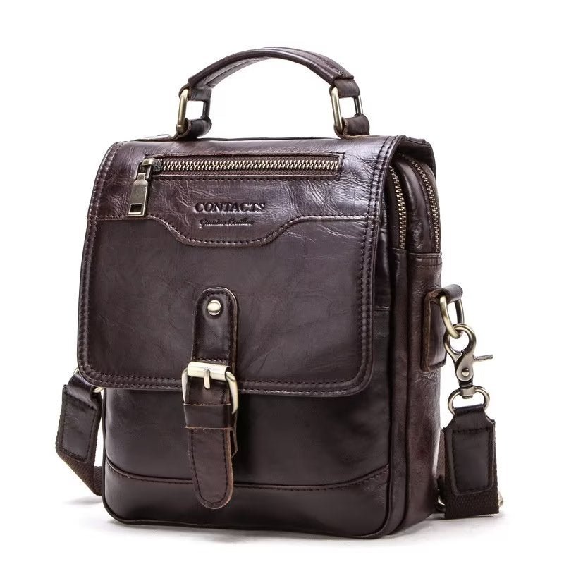 Schoudertassen Heren Luxe Crossbody-tas Crazy Horse Rugged Collection - Koffie