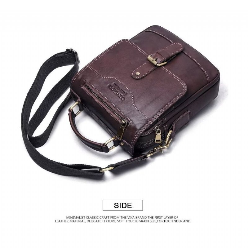 Schoudertassen Heren Luxe Crossbody-tas Crazy Horse Rugged Collection - Koffie