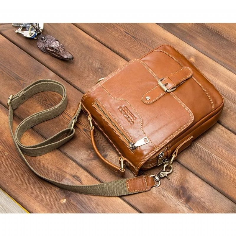 Schoudertassen Heren Luxe Crossbody-tas Crazy Horse Rugged Collection - Bruin