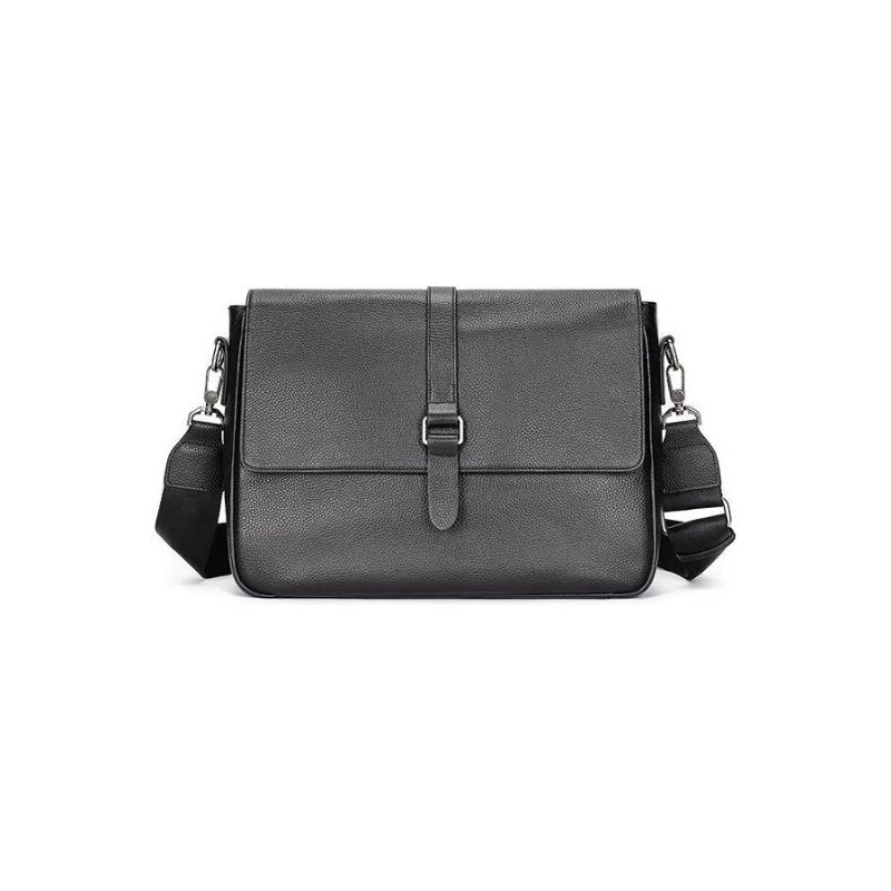 Schoudertassen Heren Luxe Crossbodytas Echt Leer Met Klep