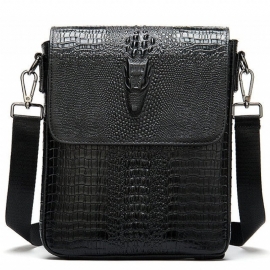 Schoudertassen Heren Luxe Krokodillenleer Crossbody Messengertas Met Klep Ritssluiting