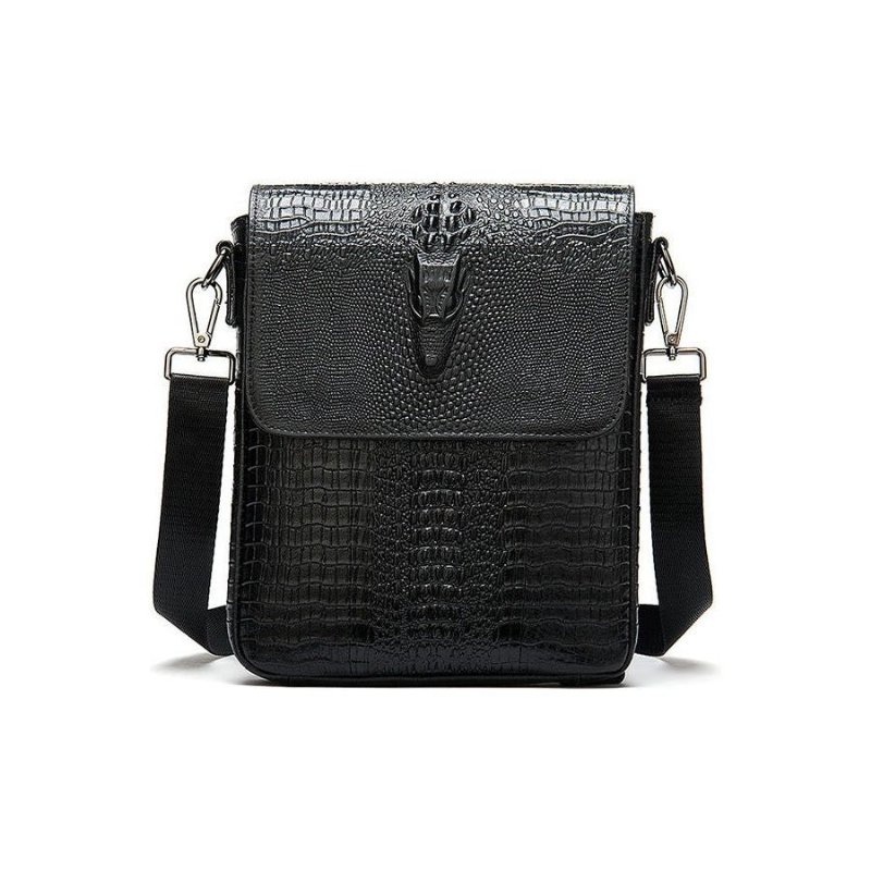 Schoudertassen Heren Luxe Krokodillenleer Vintage Cross-body Schoudertas - Zwart