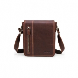 Schoudertassen Heren Luxe Lederen Compacte Crossbodytas Met Flap