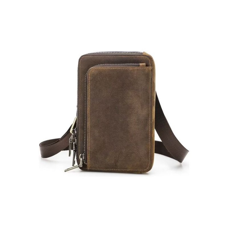 Schoudertassen Heren Luxe Lederen Vintage Crossbodytas Met Klep