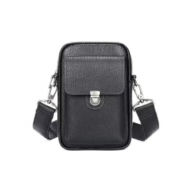 Schoudertassen Heren Luxe Lederen Vintage Crossbodytas Met Klep