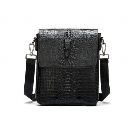 Schoudertassen Heren Luxe Leren Crossbody-tas Met Ritssluiting