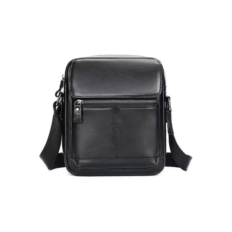 Schoudertassen Heren Luxe Leren Crossbodytas Met Flap Franjes