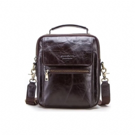 Schoudertassen Heren Luxe Leren Crossbodytas Met Klep Gesp