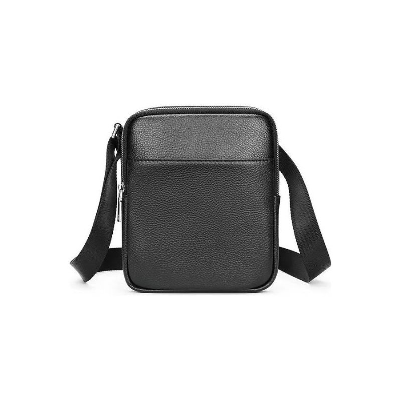 Schoudertassen Heren Luxe Leren Crossbodytas Met Klep Studs - Zwart