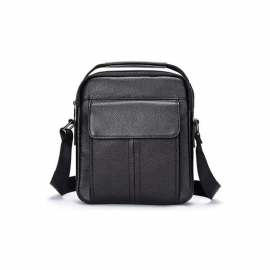 Schoudertassen Heren Luxe Leren Gewatteerde Crossbodytas Met Klep