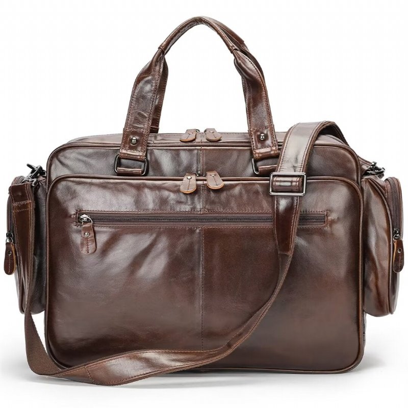 Schoudertassen Heren Metropolitan Maverick Leren Tas - Koffie