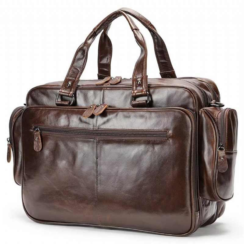 Schoudertassen Heren Metropolitan Maverick Leren Tas - Koffie