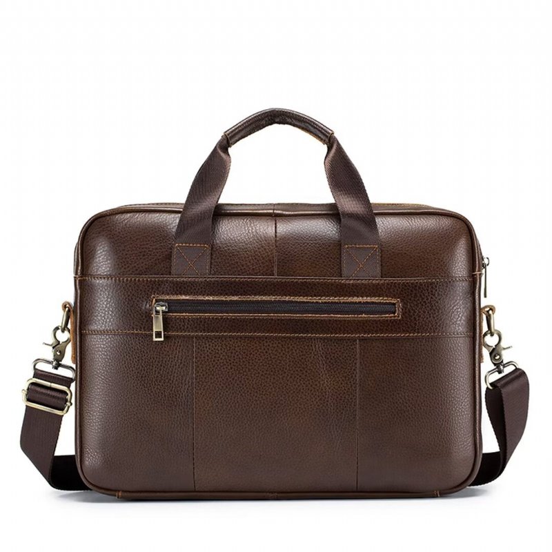 Schoudertassen Heren Metropolitan Prestige Leren Tas - Bruin