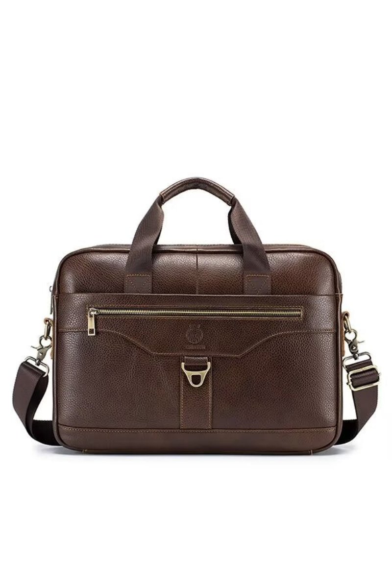 Schoudertassen Heren Metropolitan Prestige Leren Tas - Bruin