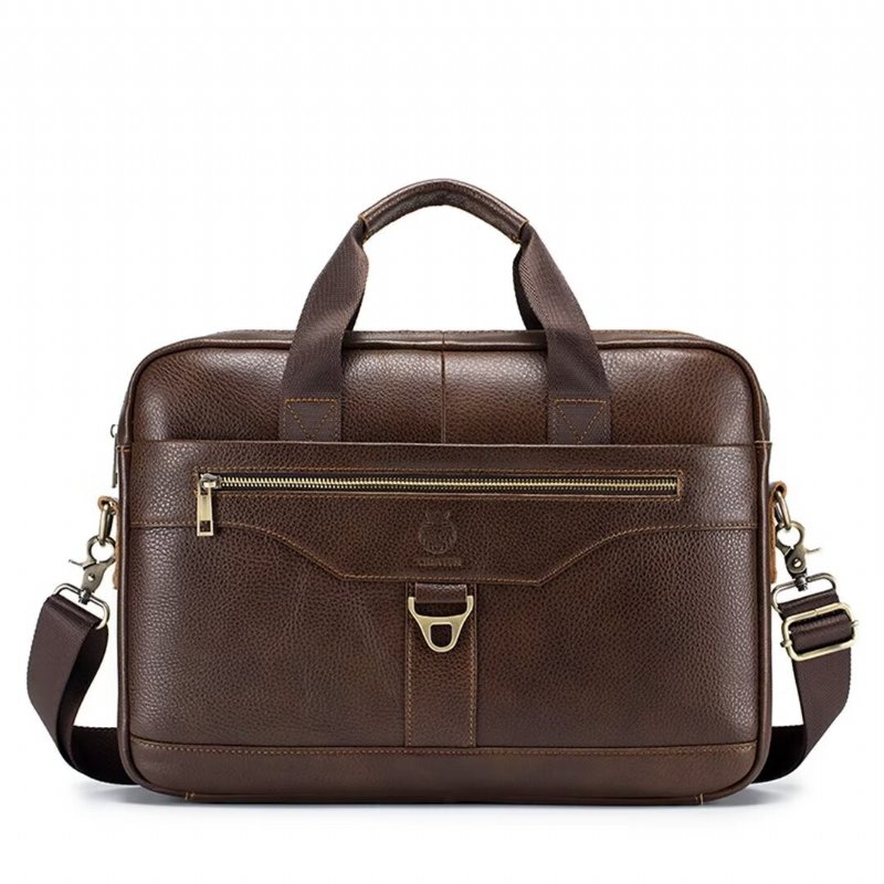 Schoudertassen Heren Metropolitan Prestige Leren Tas - Bruin