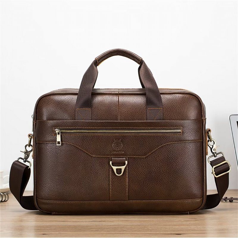 Schoudertassen Heren Metropolitan Prestige Leren Tas - Bruin