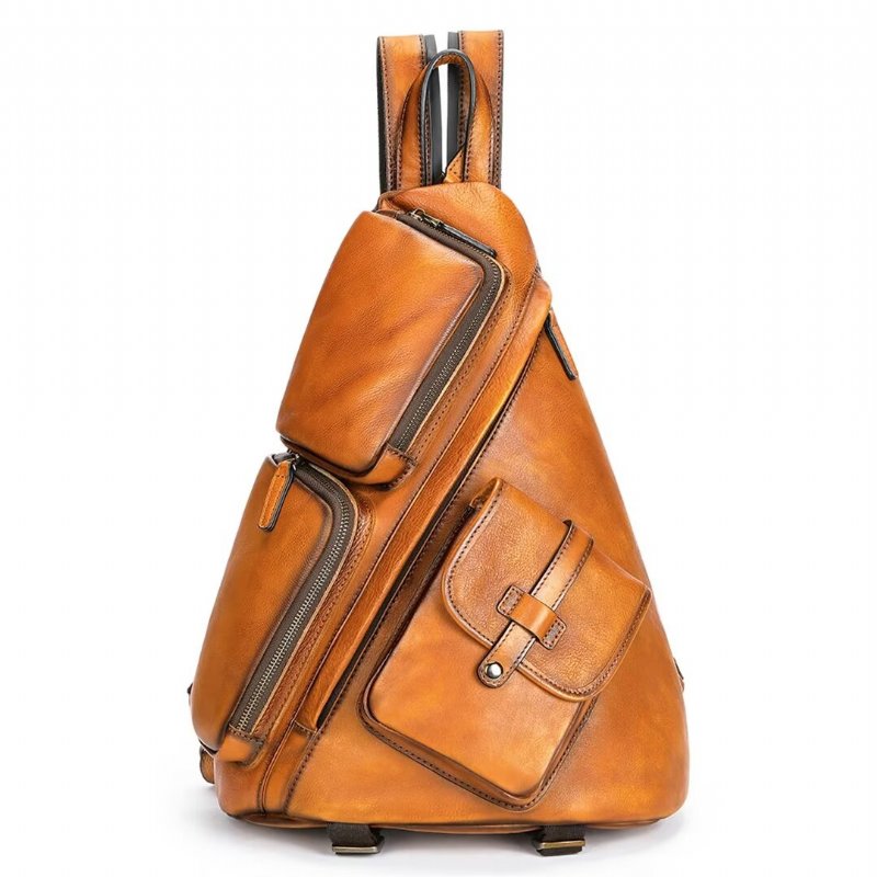 Schoudertassen Heren Vanguard Vision Leren Tas - Bruin