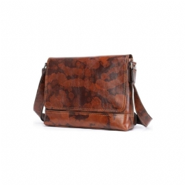 Schoudertassen Heren Vintage Crossbody Messenger Bag Met Ritssluiting