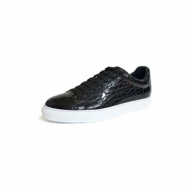 Sneakers Heren Lux Leren Platform-sneakers Met Veters