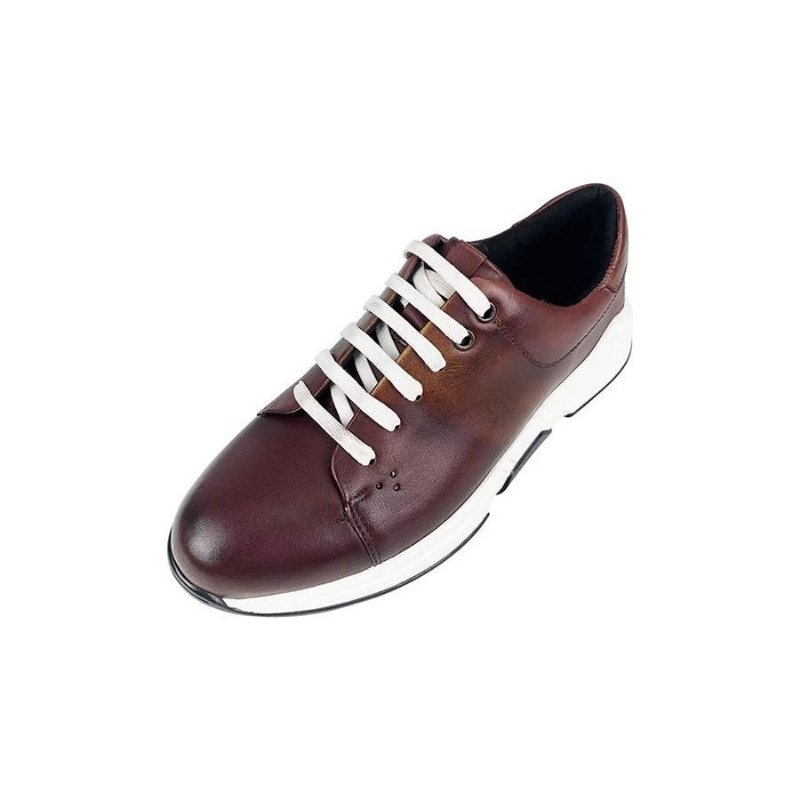 Vrijetijdsschoenen Heren Elegante Leren Oxford-vrijetijdsschoenen Met Veters - Koffie