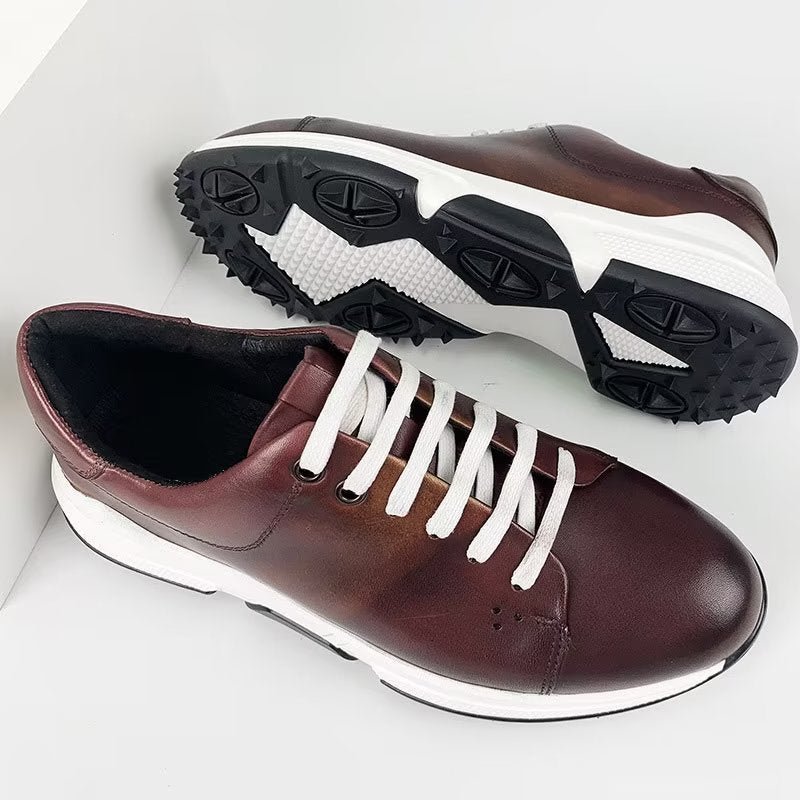 Vrijetijdsschoenen Heren Elegante Leren Oxford-vrijetijdsschoenen Met Veters - Koffie